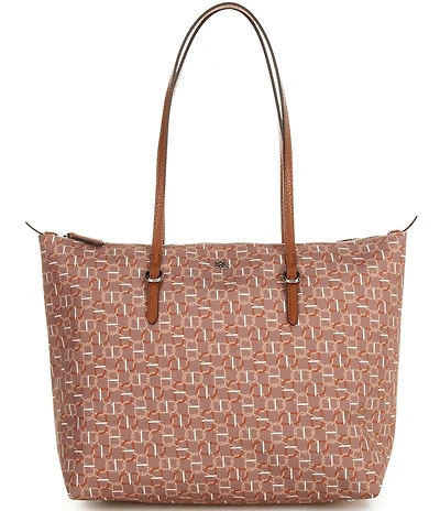 Lauren Ralph Lauren Keaton Medium Nylon Chain Print Tote Bag