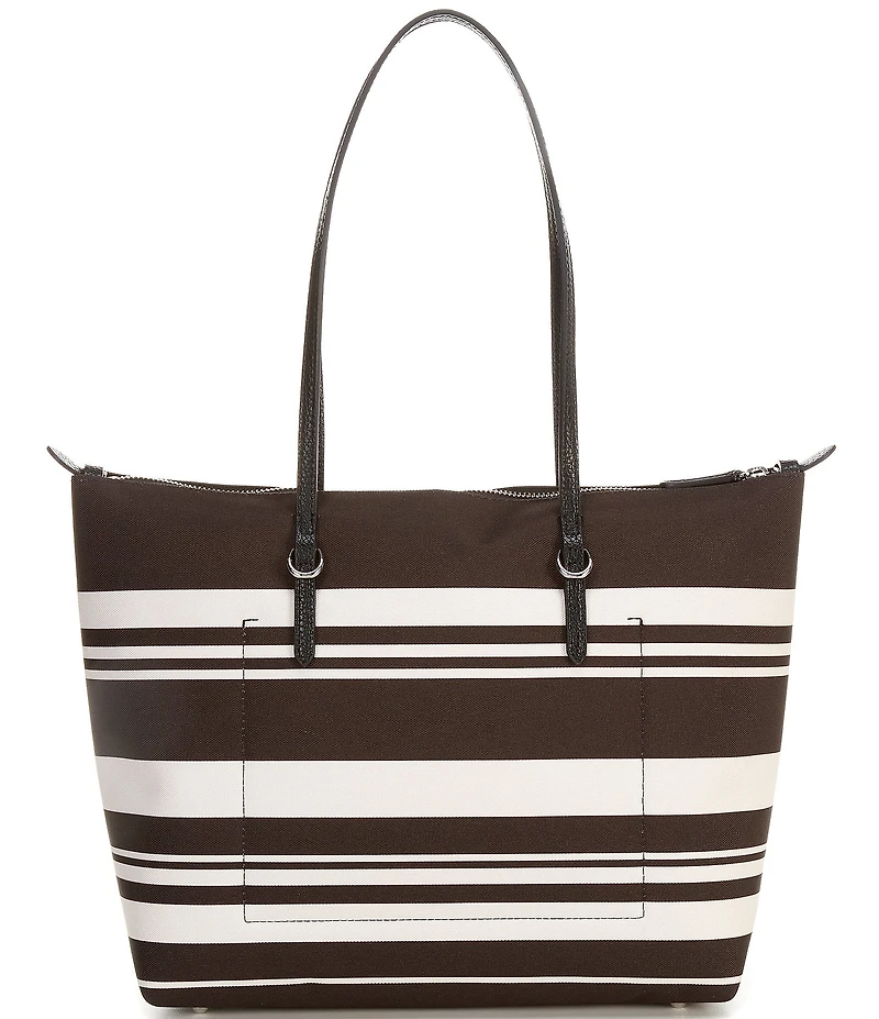 Lauren Ralph Lauren Keaton Nylon Stiped Medium Tote Bag