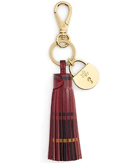Lauren Ralph Lauren Padlock & Plaid Leather Tassel Charm