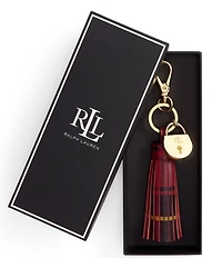 Lauren Ralph Lauren Padlock & Plaid Leather Tassel Charm