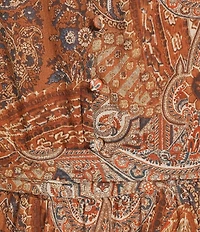 Lauren Ralph Lauren Paisley Print Belted Crinkle Georgette Dress