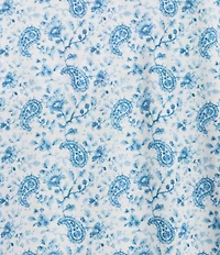 Lauren Ralph Lauren Paisley Print Border Print 3/4 Sleeve Notch Collar Knit Long Pajama Set