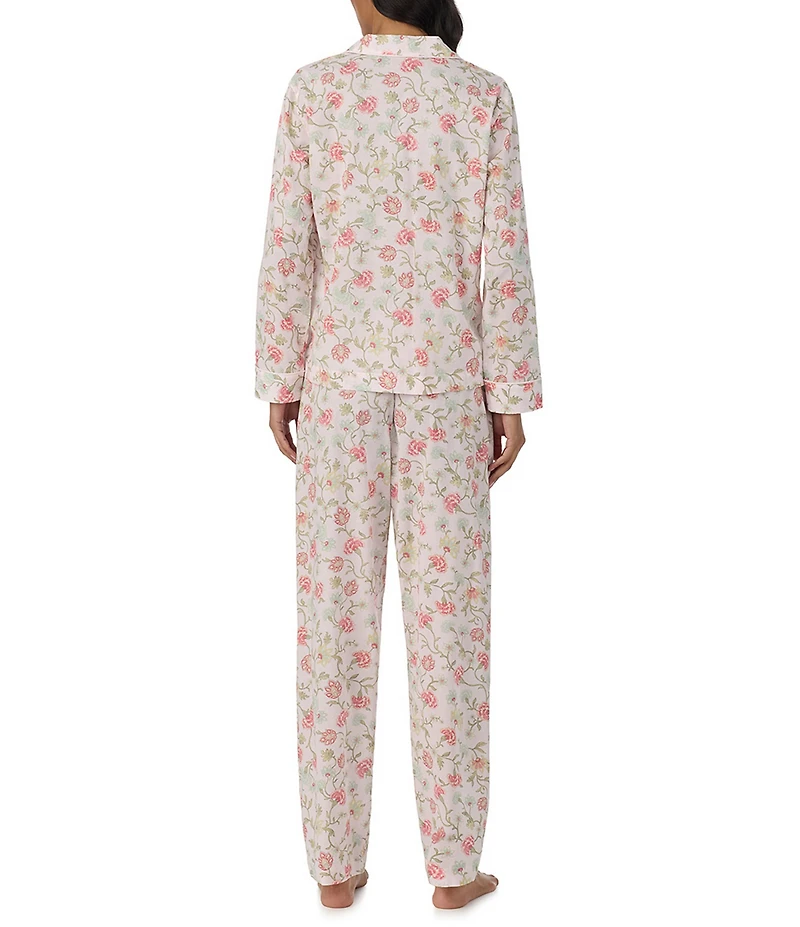 Lauren Ralph Lauren Paisley Print Long Sleeve Notch Collar Woven Pajama Set