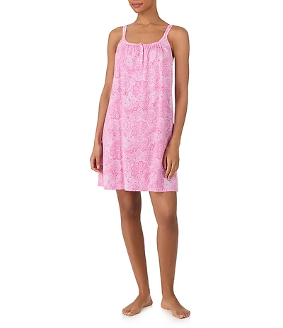 Lauren Ralph Lauren Paisley Print Scoop Neck Sleeveless Short Nightgown