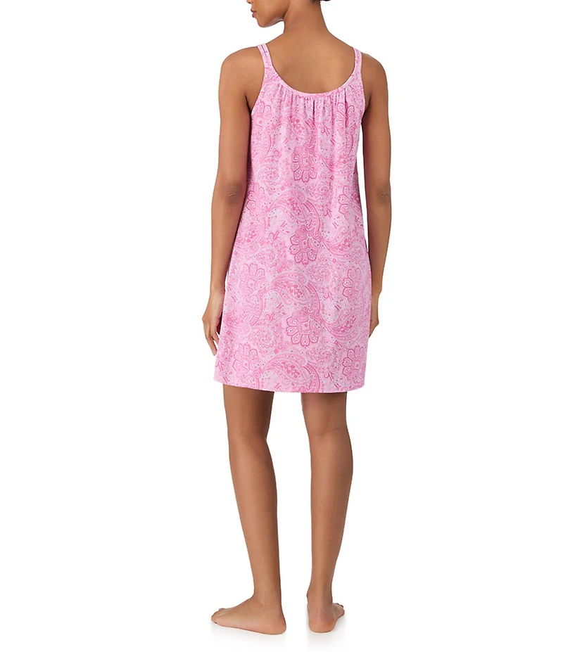 Lauren Ralph Lauren Paisley Print Scoop Neck Sleeveless Short Nightgown