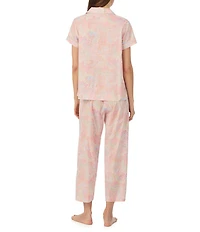 Lauren Ralph Lauren Paisley Print Short Sleeve Notch Collar Woven Cropped Pajama Set