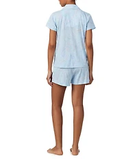 Lauren Ralph Lauren Paisley Print Short Sleeve Notch Collar Woven Shorty Pajama Set