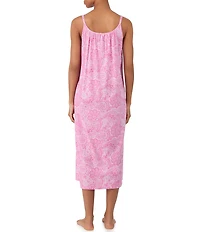 Lauren Ralph Lauren Paisley Print Sleeveless Jersey Knit Ballet Nightgown