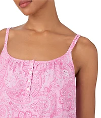 Lauren Ralph Lauren Paisley Print Sleeveless Jersey Knit Ballet Nightgown