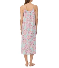 Lauren Ralph Lauren Paisley Print Sleeveless Ruffle Neck Woven Ballet Nightgown