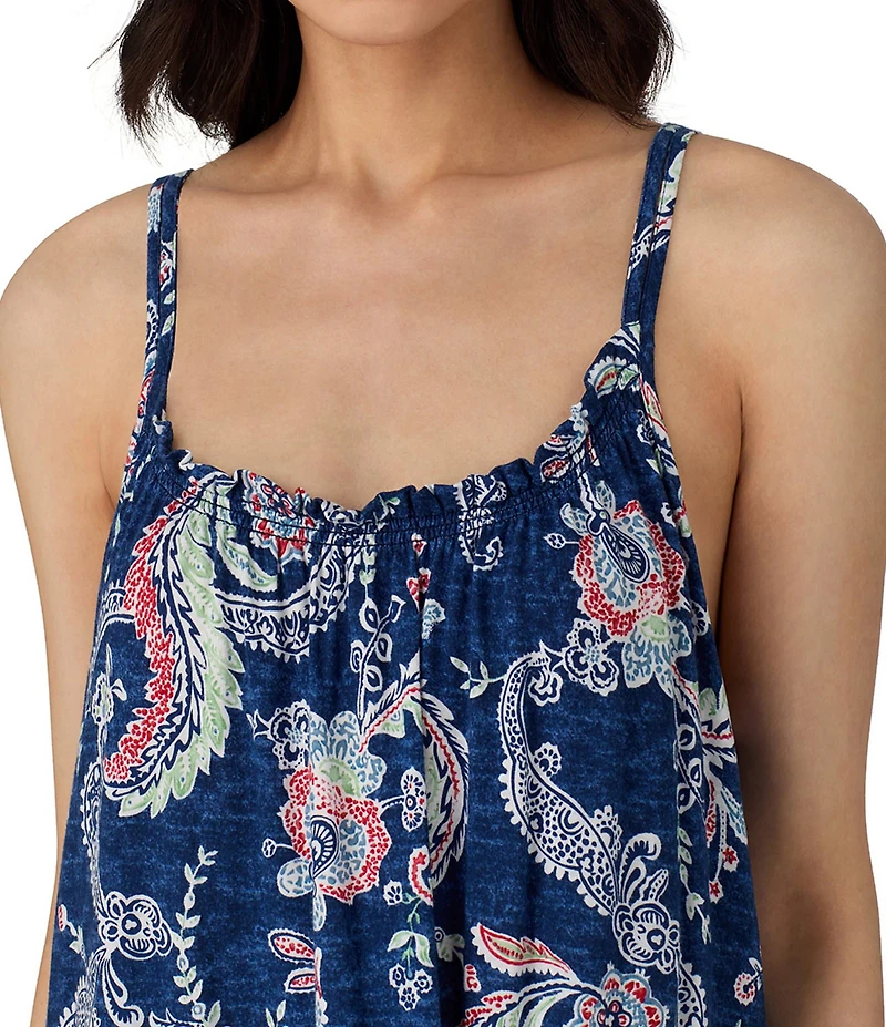 Lauren Ralph Lauren Paisley Print Sleeveless Scoop Neck Knit Ballet Nightgown