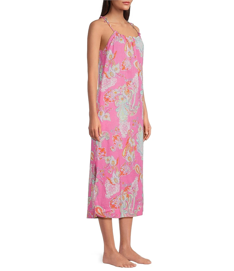 Lauren Ralph Lauren Paisley Print Sleeveless Scoop Neck Woven Ballet Nightgown