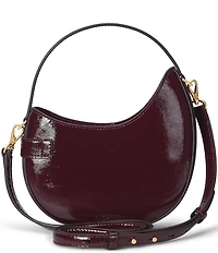 Lauren Ralph Lauren Tasha Small Crinkled Patent Leather Saddle Crossbody Bag