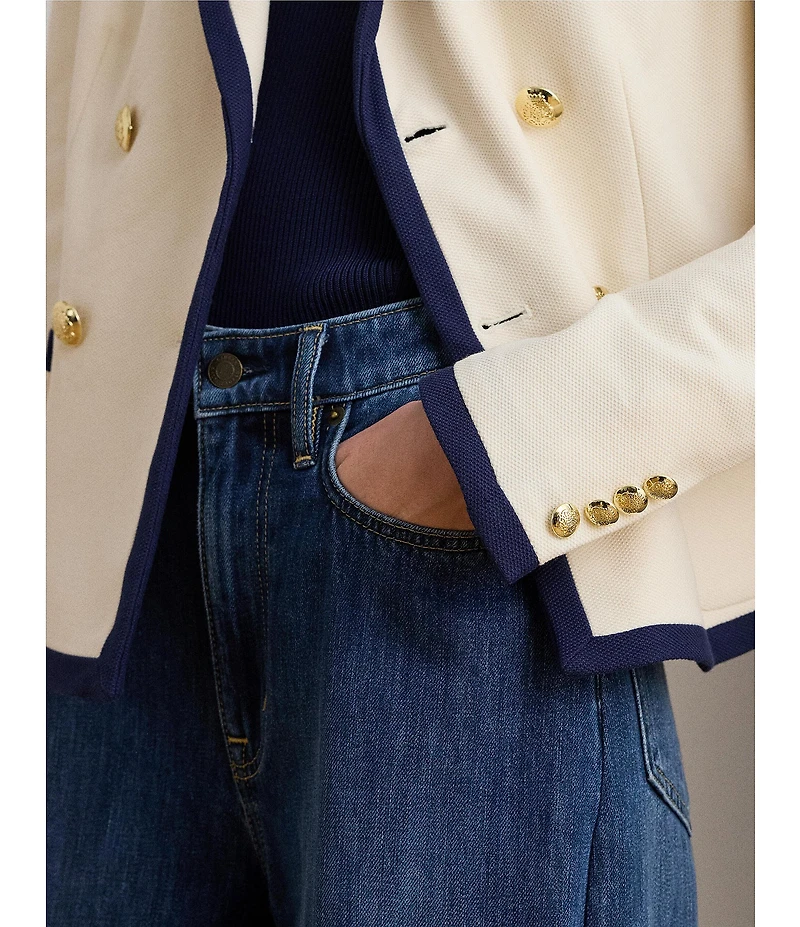 Lauren Ralph Lauren Peak Lapel Long Sleeve Double Breasted Blazer