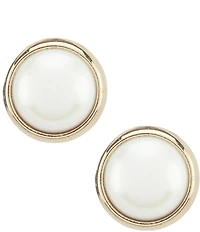 Lauren Ralph Lauren Pearl Bezel Stud Earrings