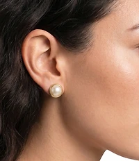 Lauren Ralph Lauren Pearl Bezel Stud Earrings