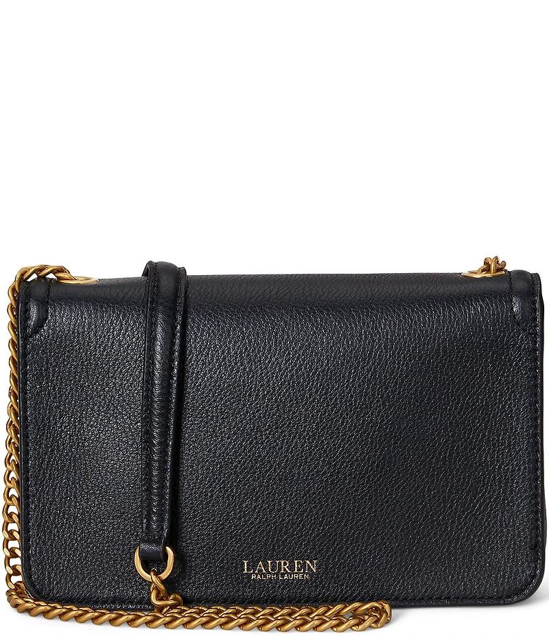 Lauren Ralph Lauren Bradley Pebbled Leather Wallet Crossbody Bag