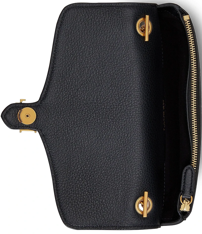 Lauren Ralph Lauren Bradley Pebbled Leather Wallet Crossbody Bag