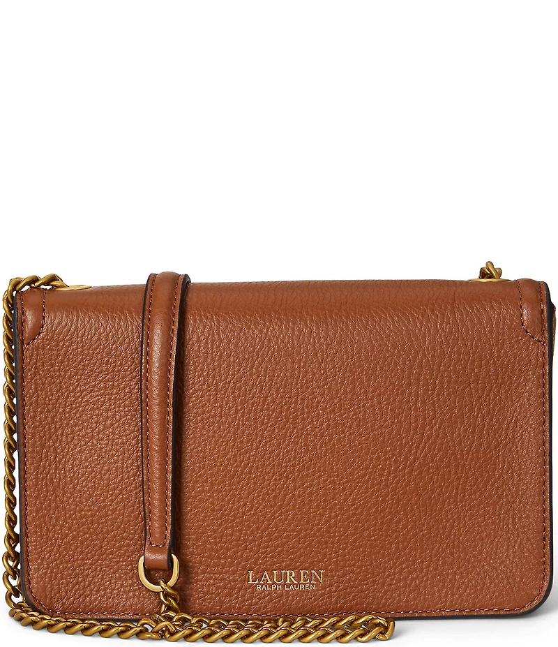 Lauren Ralph Lauren Bradley Pebbled Leather Wallet Crossbody Bag