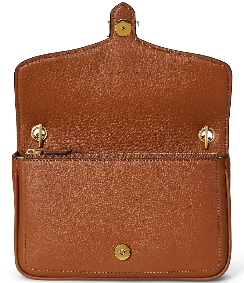 Lauren Ralph Lauren Bradley Pebbled Leather Wallet Crossbody Bag