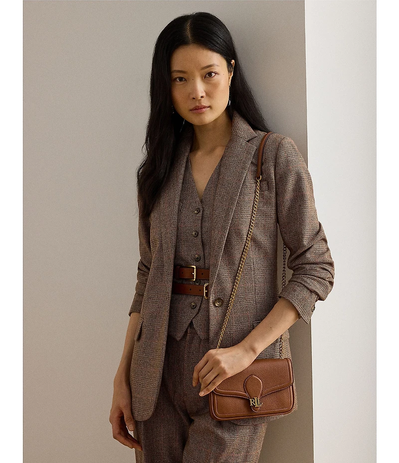 Lauren Ralph Lauren Bradley Pebbled Leather Wallet Crossbody Bag