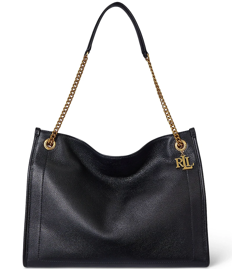 Lauren Ralph Lauren Bradley Pebbled Leather Large Tote Bag