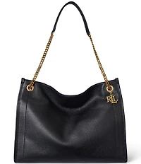Lauren Ralph Lauren Bradley Pebbled Leather Large Tote Bag