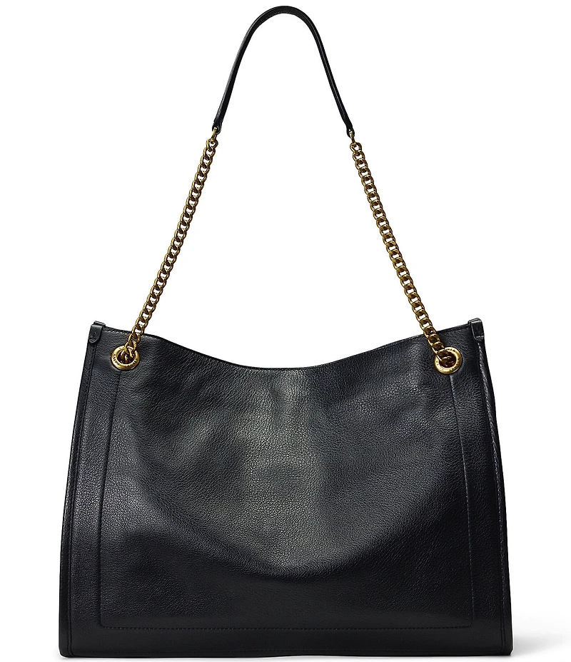 Lauren Ralph Lauren Bradley Pebbled Leather Large Tote Bag