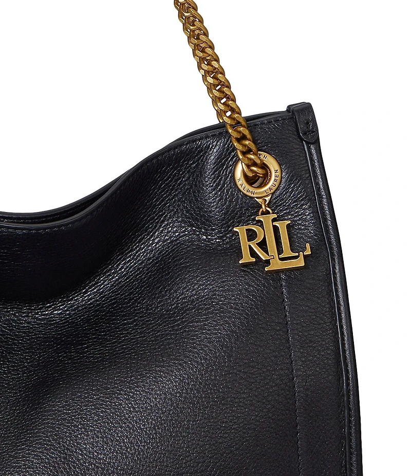 Lauren Ralph Lauren Bradley Pebbled Leather Large Tote Bag