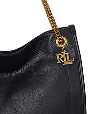 Lauren Ralph Lauren Bradley Pebbled Leather Large Tote Bag
