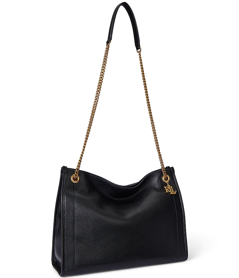 Lauren Ralph Lauren Bradley Pebbled Leather Large Tote Bag