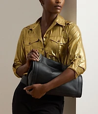 Lauren Ralph Lauren Bradley Pebbled Leather Large Tote Bag