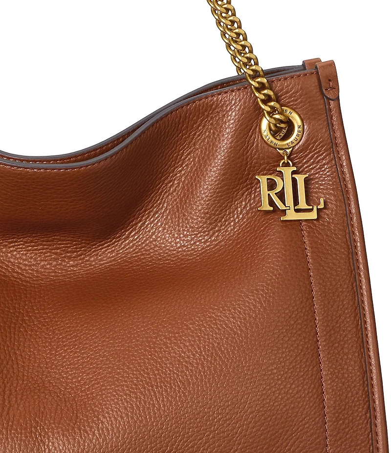 Lauren Ralph Lauren Bradley Pebbled Leather Large Tote Bag