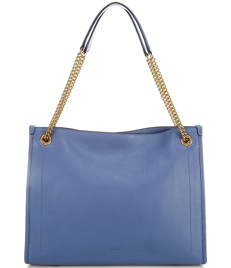 Lauren Ralph Lauren Bradley Pebbled Leather Large Tote Bag
