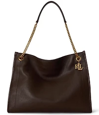 Lauren Ralph Lauren Pebbled Leather Large Bradley Tote Bag
