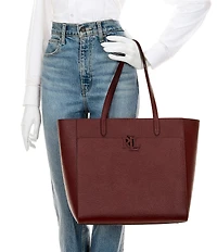 Lauren Ralph Lauren Cameryn Large Pebbled Leather Tote Bag