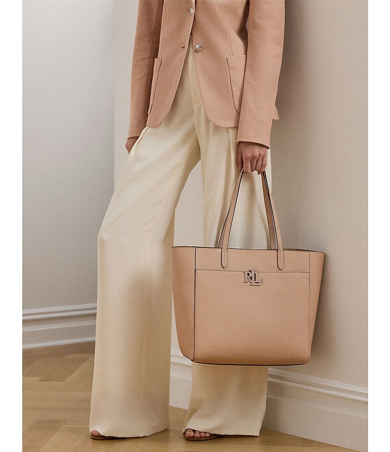 Lauren Ralph Lauren Cameryn Large Pebbled Leather Tote Bag