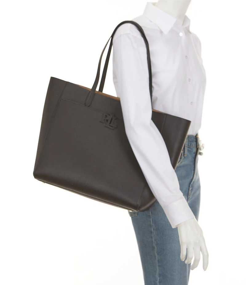 Lauren Ralph Lauren Cameryn Large Pebbled Leather Tote Bag