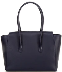 Lauren Ralph Lauren Tanner Large Pebbled Leather Padlock Satchel Bag