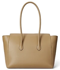 Lauren Ralph Lauren Tanner Large Pebbled Leather Padlock Satchel Bag