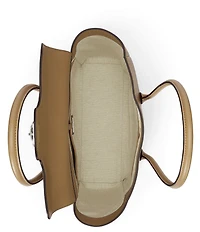 Lauren Ralph Lauren Tanner Large Pebbled Leather Padlock Satchel Bag