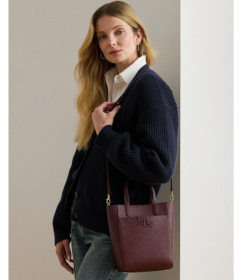 Lauren Ralph Lauren Cameryn Small Pebbled Leather Tote Bag