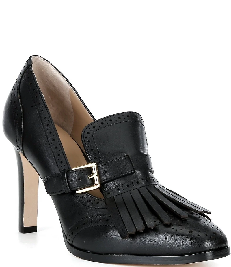 Lauren Ralph Lauren Perforated Calfskin Kiltie Pumps