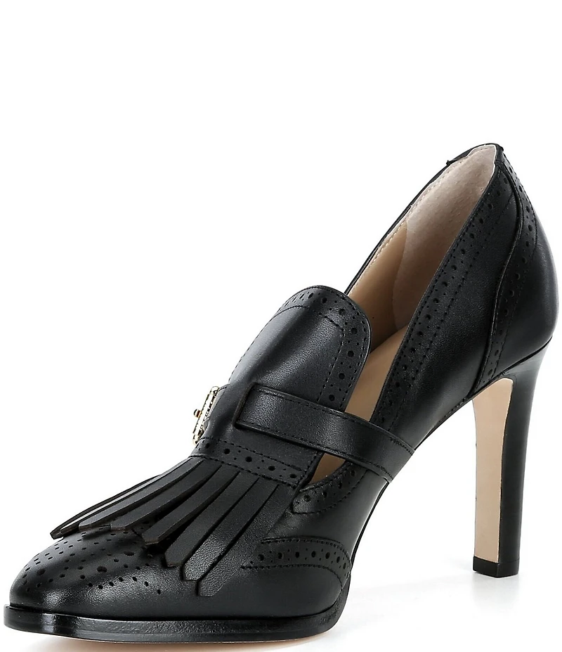Lauren Ralph Lauren Perforated Calfskin Kiltie Pumps