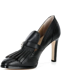 Lauren Ralph Lauren Perforated Calfskin Kiltie Pumps