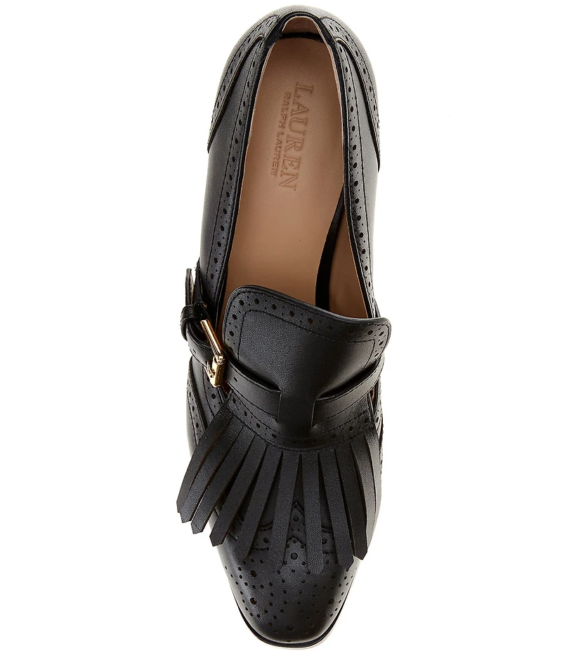 Lauren Ralph Lauren Perforated Calfskin Kiltie Pumps