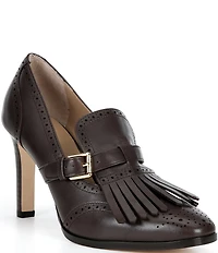 Lauren Ralph Lauren Perforated Calfskin Kiltie Pumps
