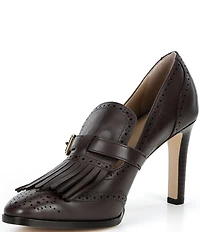 Lauren Ralph Lauren Perforated Calfskin Kiltie Pumps