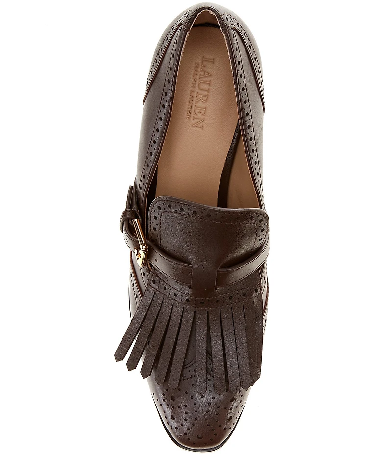 Lauren Ralph Lauren Perforated Calfskin Kiltie Pumps