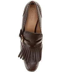 Lauren Ralph Lauren Perforated Calfskin Kiltie Pumps